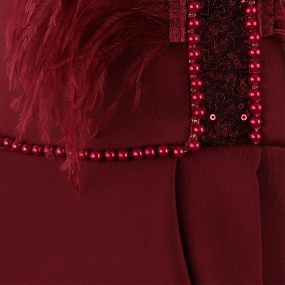 Burgundy dress Sexy Bodycon Dress Party Club Party Club Celebrity Elegant Clothi - Picture 4 of 8